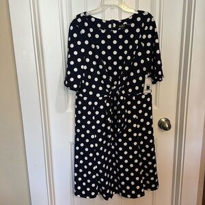 Brand new w/tags Phase 7 polka dot dress size 12 cute half sleeve and tied front